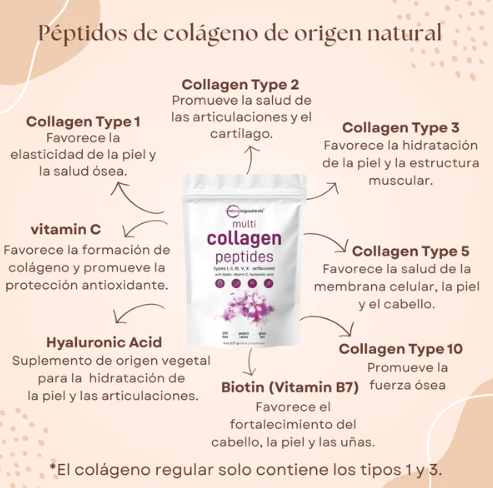Colágeno Multi Peptides Premium – Piel, Cabello, Uñas y Articulaciones Más Fuertes