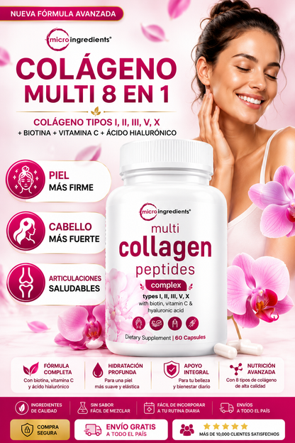 Multi Colágeno Peptides | Piel más firme, cabello fuerte y uñas saludables
