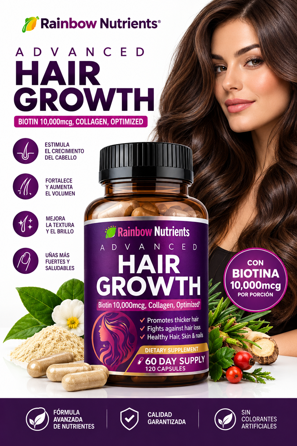 Hair Growth Avanzado - Cabello Más Fuerte y Saludable