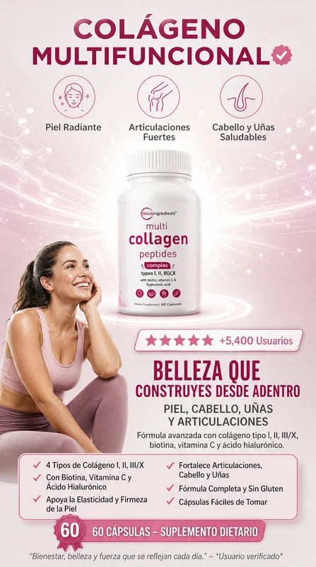 Multi Colágeno Peptides | Piel más firme, cabello fuerte y uñas saludables