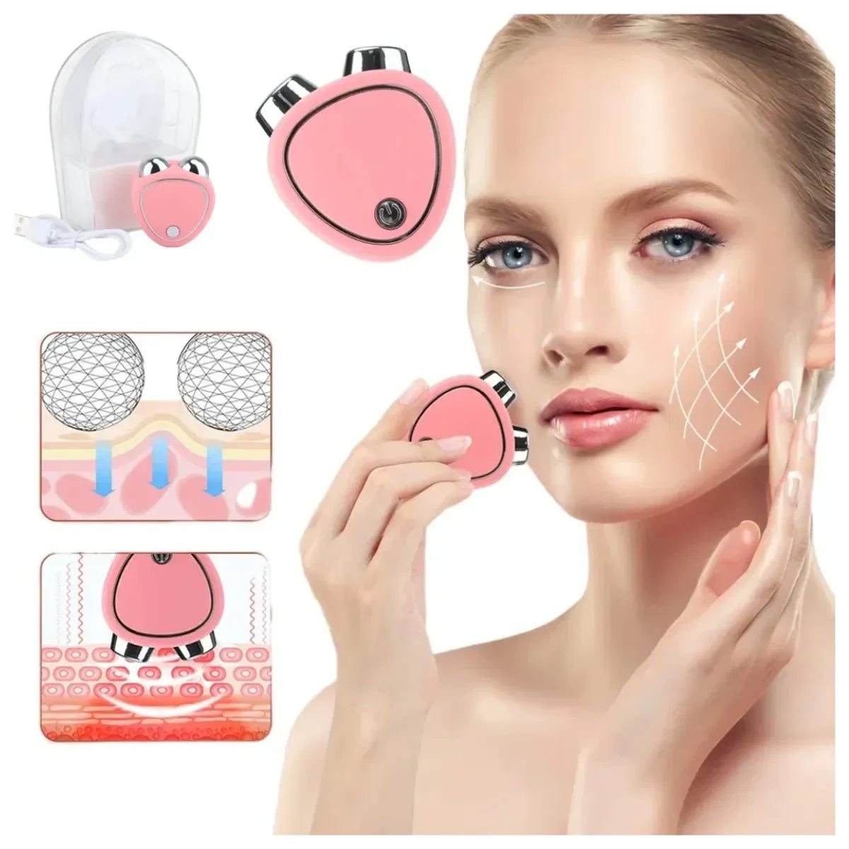 Masajeador Facial de Microcorriente – Efecto Lifting